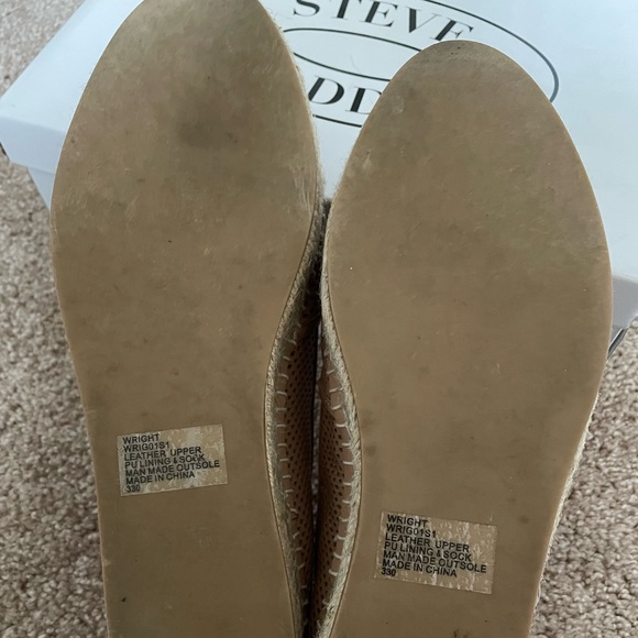 Steve Madden Wright Leather Perforated Slip-On Espadrille Platform Sneakers - Picture 4 of 5